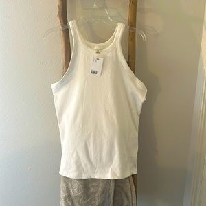 NEW WITH TAGS high neck white H&M ribbed tank top.